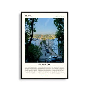 Manayunk, Pennsylvania kunst aan de muur, historische grachtengordel print, Manayunk poster, schilderachtige stedelijke dorpsfotografie, Philadelphia Neighborhood