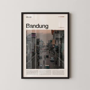 Bandung Indonesia Wall Art, Mountain Cityscape and Natural Landscape Photography Print, Bandung Poster, Scenic Tropical Decor, Travel