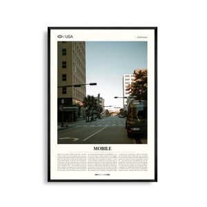 Mobiele kunst aan de muur Alabama, historische havenstad print, mobiele poster, schilderachtige Gulf Coast-fotografie, decor van de zuidelijke charme