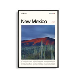Impresión de Nuevo México, arte mural de Nuevo México, póster de paisaje desértico, foto de paisaje del suroeste, decoración del alto desierto, arte natural