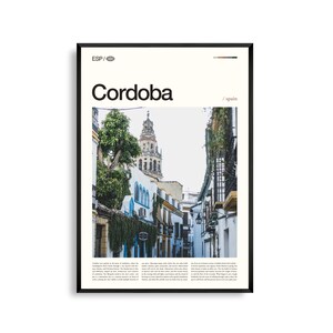 Arte mural de Córdoba, España, Impresión de la histórica Mezquita-Catedral, Póster de Córdoba, Fotografía panorámica de Andalucía, Decoración del sur de España