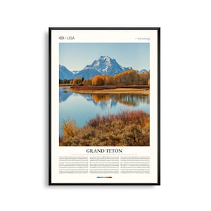 Grand Teton National Park Wyoming Wandkunst, Berglandschaft Druck, Grand Teton Poster, Landschaftsfotografie, Western Wilderness