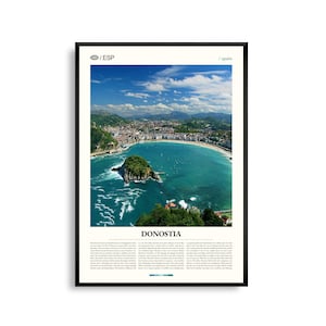Donostia Spanien Wand Kunst, Küsten Stadtbild Druck, Donostia Poster, Malerische Baskenland Fotografie, Nordspanien Dekor