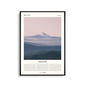 Oregon Druck,Oregon Wandkunst,Oregon Poster, Landschaft im pazifischen Nordwesten, Wald- und Küstendekor, Malerische Natur Kunst