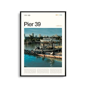 Pier 39 Print California, Pier 39 Wall Art, Pier 39 Poster, Pier 39 Photo, Fisherman's Wharf, San Francisco Bay, Sea Lions, Alcatraz Island