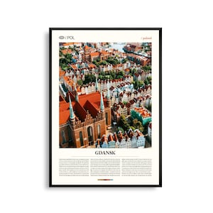 Danzig Polen Wandkunst, Historisches Hafenviertel und Altstadt Druck, Danzig Poster, Malerische Ostsee Fotografie, Nordpolen Dekor
