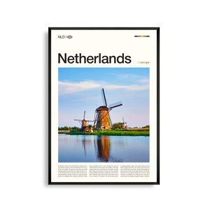 Art mural des Pays-Bas, impression de photographies de paysages et de paysages urbains hollandais pittoresques, affiche des Pays-Bas, décoration de voyage en Europe