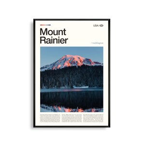 Mount Rainier Washington Wall Art, berglandschap print, Mount Rainier poster, schilderachtige fotografie nationaal park, decor Pacific Northwest
