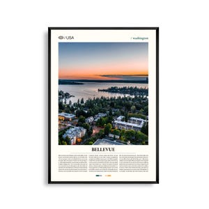 Bellevue Print Washington, Bellevue Wandkunst, Bellevue Poster, Stadtansicht Foto, Urban Landschaft Dekor, pazifischer Nordwesten Kunst