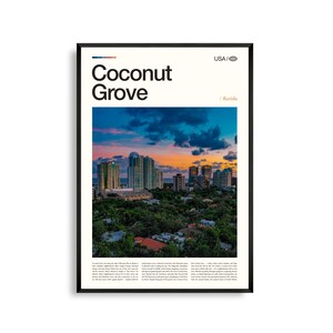 Impressão Coconut Grove Flórida, Arte de parede Coconut Grove, Pôster Coconut Grove, Foto Coconut Grove, Museu e Jardins Vizcaya, Peacock Park