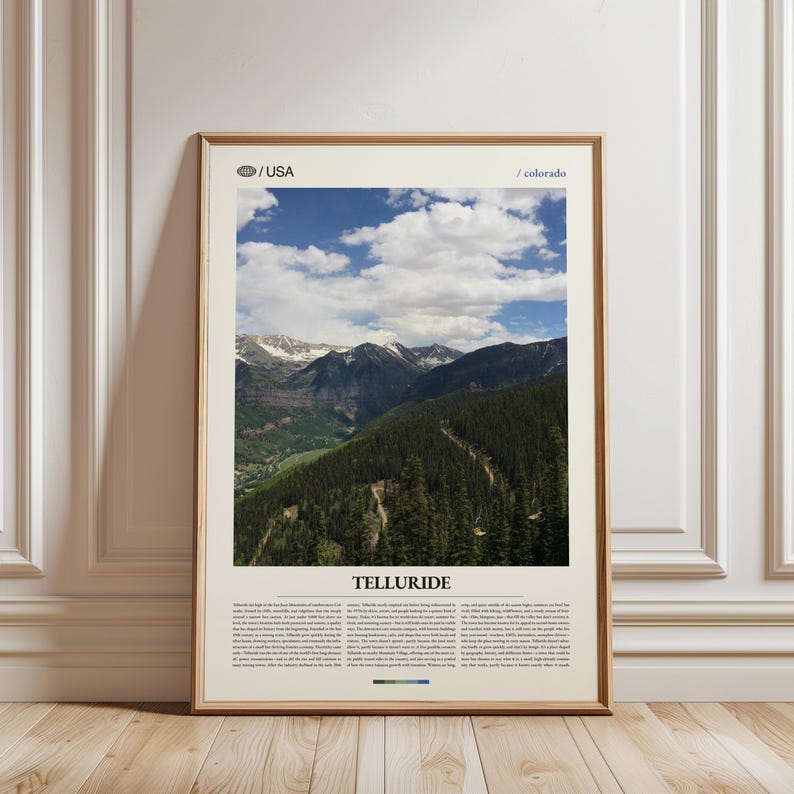 Telluride Print Colorado, Telluride Wall Art, Telluride Poster ...