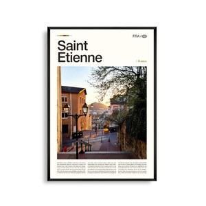 サンテティエンヌプリントフランス、サンテティエンヌウォールアート、サンテティエンヌポスター、サンテティエンヌ写真、都市景観、歴史的建造物、都市装飾