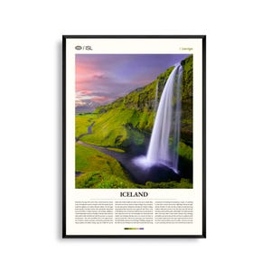 Arte mural de Islandia, majestuoso paisaje nórdico y aurora boreal, póster de Islandia, fotografía escénica, decoración inspirada en la naturaleza