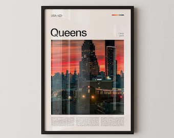 Queens New York Photography Print, Urban Cityscape Wall Art