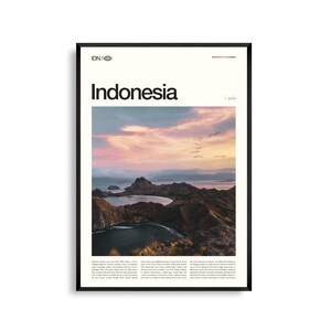 Arte mural de Indonesia, impresión fotográfica de paisajes tropicales, póster de Indonesia, decoración escénica del Sudeste Asiático, decoración para el hogar inspirada en la naturaleza