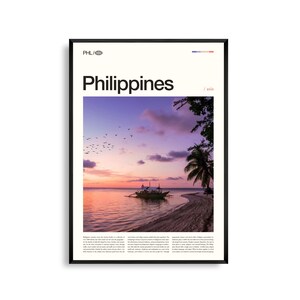Art mural des Philippines, impression de photographie de paysage d'île tropicale, affiche des Philippines, décoration pittoresque d'Asie du Sud-Est, accent côtier maison