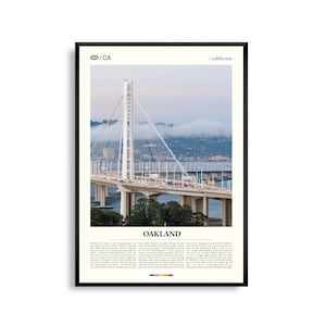 Impresión de Oakland, California, Arte mural de Oakland, Póster de Oakland, Foto de Oakland, Lago Merritt, Museo de Oakland de California, Jack London Square,