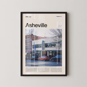 Asheville Print North Carolina, Asheville Wall Art, Asheville Poster, Asheville Photo, Blue Ridge Mountains, Historic Downtown, Mountain