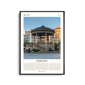 Pamplona Spanien Wandkunst, Historische Stadtansicht und Architektur Druck, Pamplona Poster, Malerische Navarra Fotografie, Nordspanien Dekor