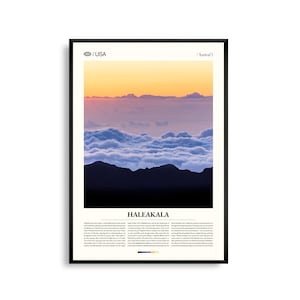 Haleakala Hawaii Wandkunst, Vulkankrater Landschaft Druck, Haleakala Poster, Malerische Sonnenaufgang Fotografie, Maui Nationalpark Dekor