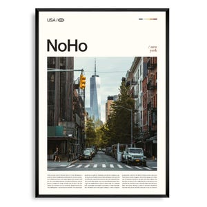 Impresión NoHo Nueva York, Arte mural NoHo, Póster NoHo, Foto NoHo, Parque Washington Square, Teatro Público, Astor Place, Bowery