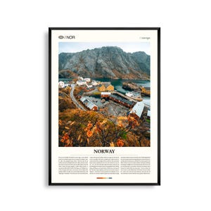 Arte mural de Noruega, impresión fotográfica de paisajes nórdicos escénicos, póster de Noruega, decoración de fiordos y montañas, obra de arte de viajes escandinavos