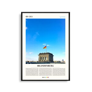 Arte mural de Brandeburgo, Alemania, impresión de arquitectura histórica y rural, póster de Brandeburgo, fotografía panorámica del noreste de Alemania
