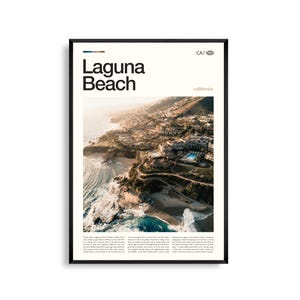 Impresión de Laguna Beach, California, arte mural de Laguna Beach, póster de Laguna Beach, fotografía de Laguna Beach, playa principal, parque estatal Crystal Cove, Heisler