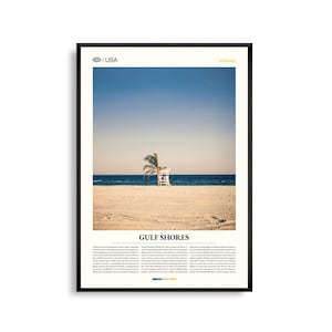 Gulf Shores Alabama kunst aan de muur, kust strand landschap print, Gulf Shores poster, schilderachtige Gulf Coast fotografie, zuidelijke kust decor