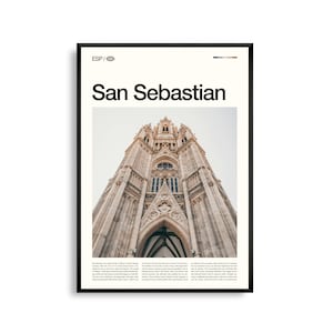 San Sebastian Spanien Wandkunst, Küstenstadt und Strand Druck, San Sebastian Poster, Landschaftsbild Baskenland Fotografie, Nordspanien Dekor