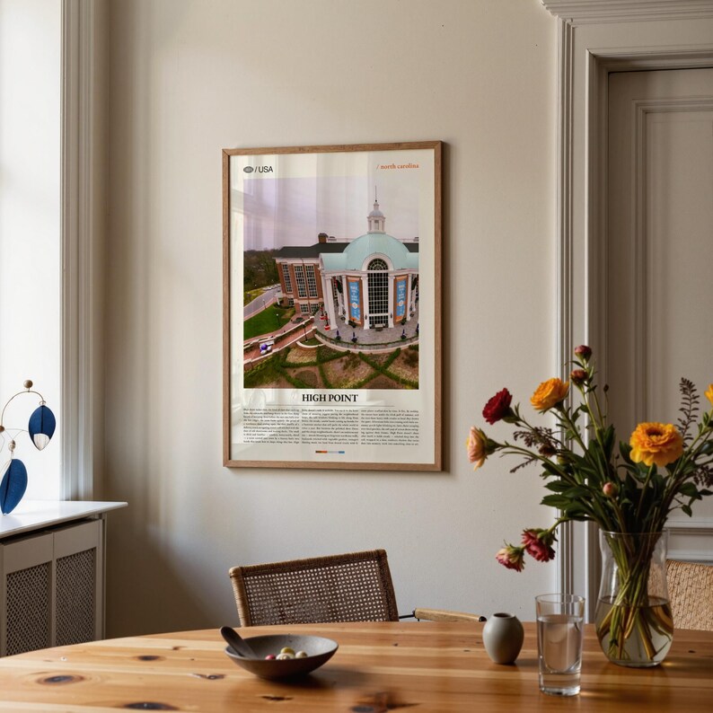 High Point University Print, North Carolina Piedmont Landscape Art image 6
