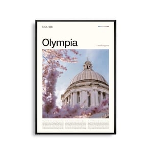 Olympia Print Washington, Olympia Wandkunst, Olympia Poster, Puget Sound Foto, Cappol City Decor, Landschaft im pazifischen Nordwesten