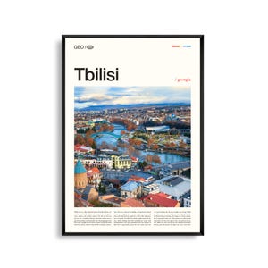 Tbilisi Print Georgien, Tbilisi Wandkunst, Tbilisi Poster, Tbilisi Foto, Altstadt, Festung Narikala, Schwefelbäder, Stadtansicht Dekor