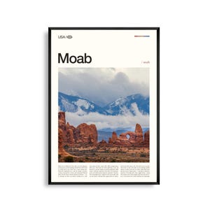 Art mural Moab dans l'Utah, impression du désert de Red Rock, affiche Moab, photographie pittoresque de Canyonlands, déco aventure du sud-ouest