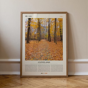 Cleveland Ohio Photography Print, Fall Foliage, Urban Midwest Decor