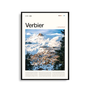 Verbier Print Schweiz, Verbier Wandkunst, Verbier Poster, Verbier Foto, Alpines Skiresort, Berglandschaft, Schweizer Alpen Dekor