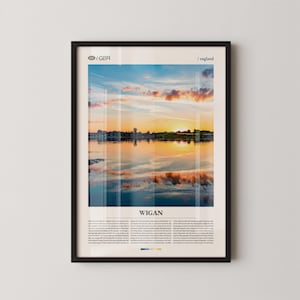 Wigan Print, Wigan Wall Art, Wigan Poster, Wigan Photography, Northern England Cityscape, UK Decor
