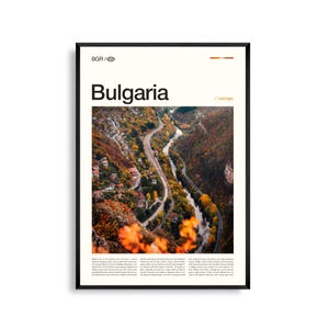 Arte mural de Bulgaria, impresión de paisaje de montaña y costa, póster de Bulgaria, fotografía escénica de los Balcanes, decoración natural de Europa del Este