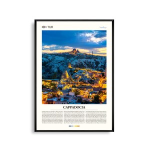 Art mural turc de Cappadoce, impression unique de paysage de formation rocheuse, affiche de Cappadoce, photographie de ballon panoramique, décoration d'Anatolie centrale