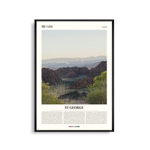 Impresión de San Jorge, Utah, Arte mural de San Jorge, Póster de San Jorge, Foto de paisaje de roca roja, Decoración desértica, Arte natural del suroeste