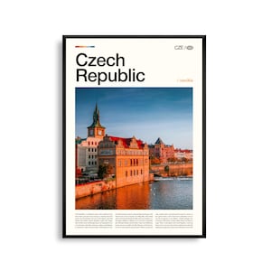 Arte mural de la República Checa, impresión de paisajes urbanos históricos y rurales, póster de la República Checa, decoración fotográfica de paisajes de Europa Central