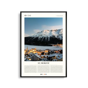 St. Moritz Schweiz, St. Moritz Wand Kunst, St. Moritz Poster, St. Moritz Foto, Alpine Landschaft, St. Moritzersee, Winterresort Dekor