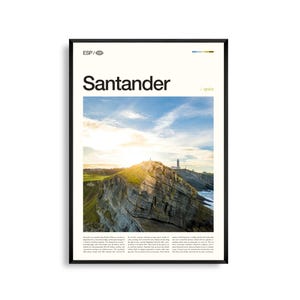 Santander Spanien Wand Kunst, Küstenstadt und Strand Landschaftsdruck, Santander Poster, Malerische Kantabrien Fotografie, Nordspanien Dekor