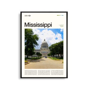 Arte mural de Misisipi, impresión de paisajes escénicos del sur, póster de Misisipi, fotografía de naturaleza y riberas, decoración del sur profundo
