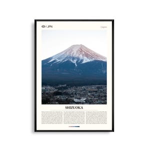 Arte mural de Shizuoka, Japón, impresión del monte Fuji y paisaje costero, póster de Shizuoka, fotografía panorámica de Honshu, decoración natural japonesa