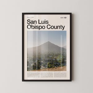 San Luis Obispo County Print California, SLO Wall Art, San Luis Obispo Poster, Central Coast Photo, Coastal Landscape Decor