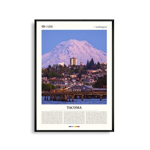 Tacoma Print Washington, Tacoma Wandkunst, Tacoma Poster, Puget Sound Foto, Urban Landschaft Dekor, pazifischer Nordwesten Kunst