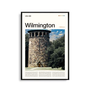 Wilmington print Delaware, Wilmington kunst aan de muur, Wilmington poster, Wilmington foto, Brandywine Valley, stedelijk landschap, Mid-Atlantische decor