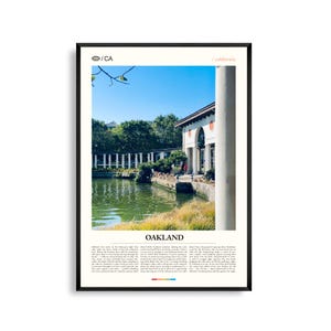 Impresión de Oakland, California, Arte mural de Oakland, Póster de Oakland, Foto de Oakland, Lago Merritt, Museo de Oakland de California, Jack London Square,