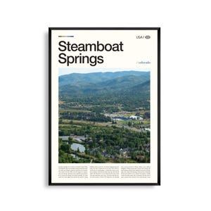 Impresión de Steamboat Springs, Colorado, Arte mural de Steamboat, Póster de pueblo de montaña, Foto de paisaje alpino, Decoración rústica, Arte natural